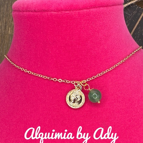 Alquimia Gold and Green Pendant Necklace - Picture 2 of 2